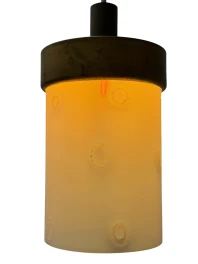 Mid-Century Modern Murano Pendant Lamp, Bronze & Milk Glass, 1960s